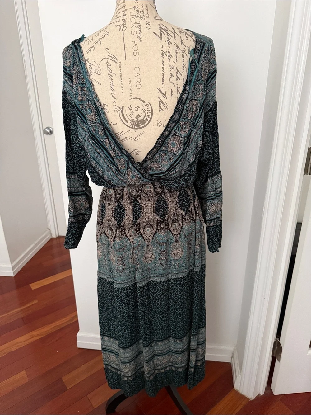 Free People She's a Lady Reversible Midi Dress in Jade